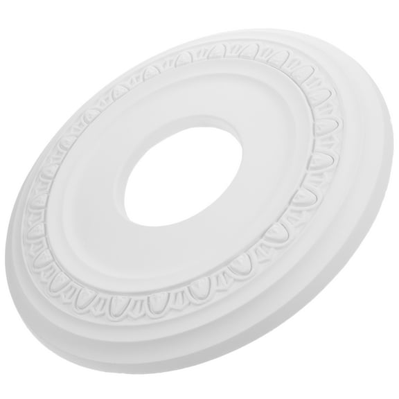 BESTYASH White PU Ceiling Medallion 12 Inch DIY Lighting Accessory for Home Use with Effortless Installation