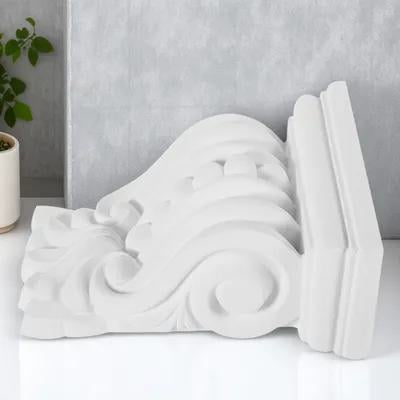 BESTYASH White PU Roman Corbels European Carving Decorative Wall Brackets for Home