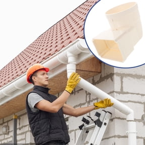 BESTYASH White PVC Rain Gutter Downspout Elbow for Efficient Residential Water Management
