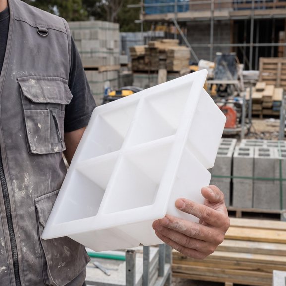 BESTYASH White Plastic Brick Mold for Accurate Concrete Casting and Uniform Brick Alignment in Construction Projects