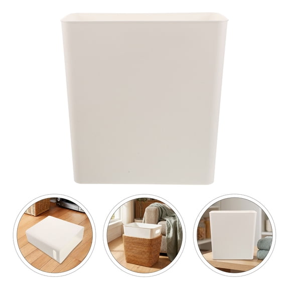 BESTYASH White Plastic Trash Can Insert Bin Replacement for Kitchen Cabinet Waste Container with Removable Liner
