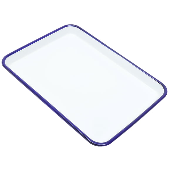 BESTYASH White Rectangular Enamel Baking Pan Smooth Surface Suitable for Oven Use