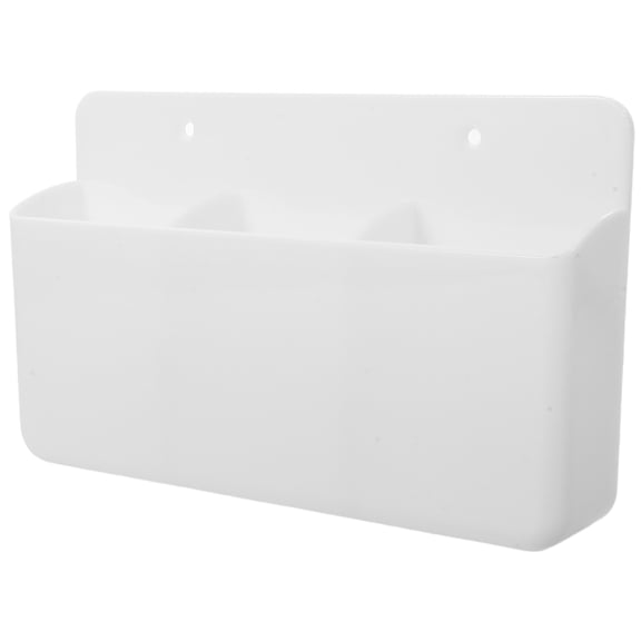 BESTYASH White Remote Control Wall Holder Adhesive Storage Box for Bedroom and Living Room