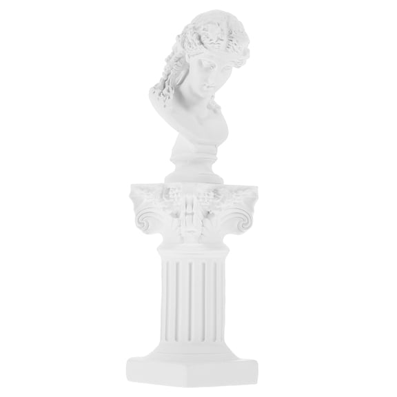 BESTYASH White Resin Roman Column Statue for Decor Greek and Roman Figure Lightweight Home Decoration 8.5 Inch