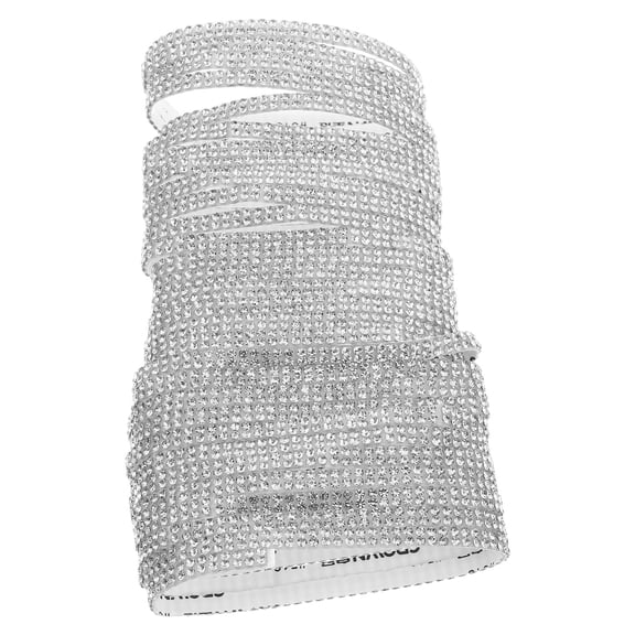 BESTYASH Shimmering White Rhinestone Ribbon Tape with Strong Adhesive for Home and Car