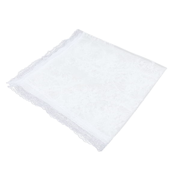 BESTYASH White Round Lace Tablecloth Decorative Table Overlay for Picnic and Garden Use