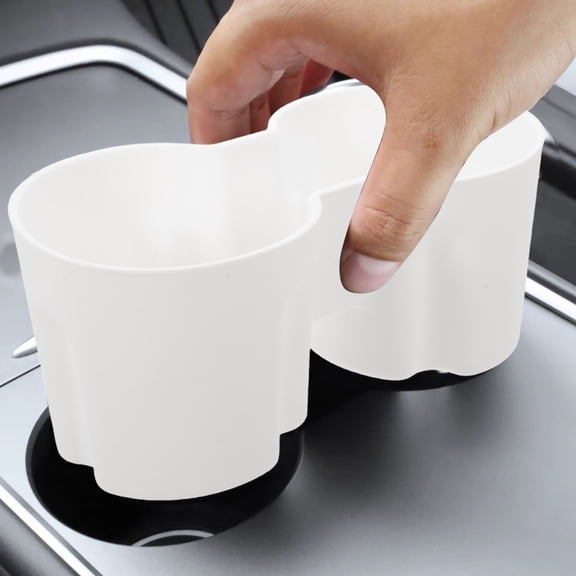 BESTYASH White Silicone Car Cup Holder Insert Liner Non Slip Center Console Pad Waterproof Durable Automotive Accessory