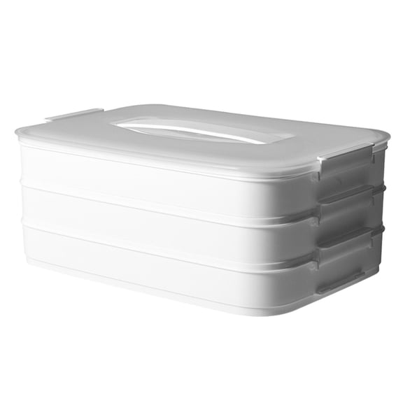 BESTYASH White Stackable Plastic Dumpling Box for Kitchen and Refrigerator Storage