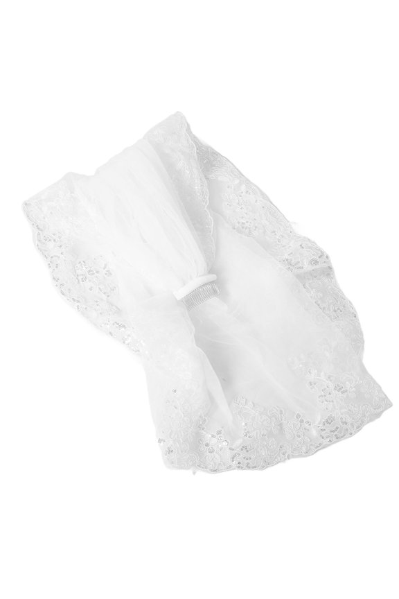 White Bride Wedding Veil Decorative Headpiece for Elegant Bridal Dress Accessory