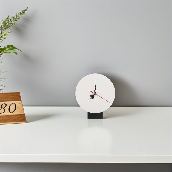 BESTYASH White Wooden Clock Face Blank for Craft with Quiet Precision Mechanism and Round Wood Design