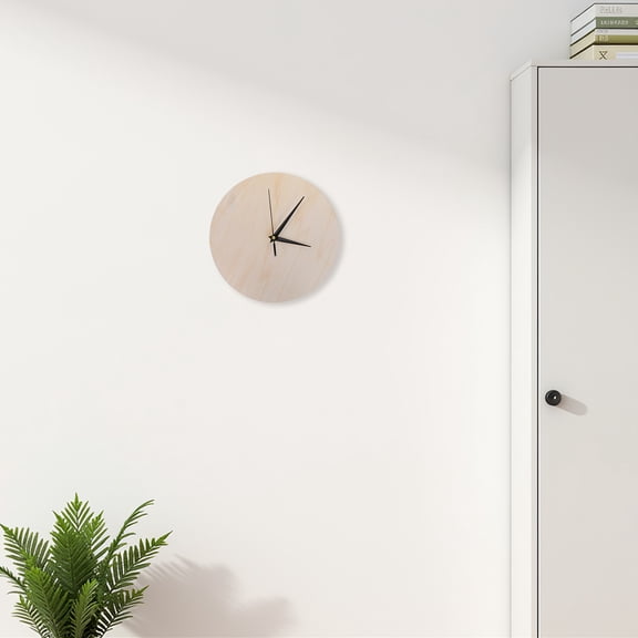 BESTYASH White Wooden Clock Face Unfinished Round Blank Dial for DIY Craft Home Decor Painting