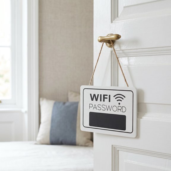 BESTYASH Rustic WiFi Sign for Hotel Wall Decoration, Hanging Density Board, 1 Piece Rustic Style