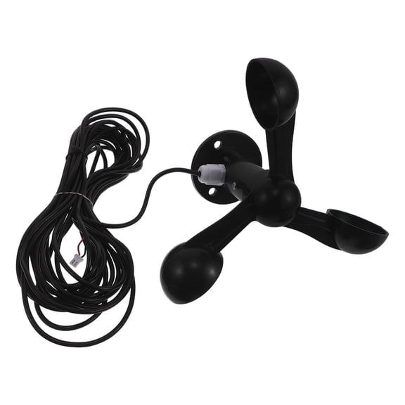 BESTYASH Portable Black Wind Cup Anemometer for Backyard and Home Weather Monitoring