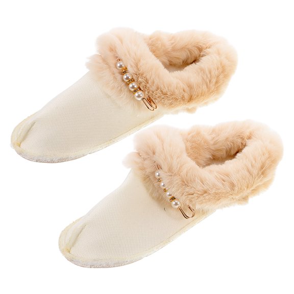 BESTYASH Winter Slippers Inserts Shoe Inserts Faux Decor White Warmth 1 Pair