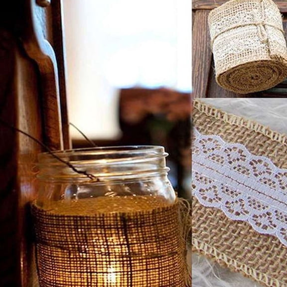 BESTYASH Brown Wired Wedding Ribbon Lace for Crafting and Home Decoration, 1 Piece Elegant Decorative Ribbon