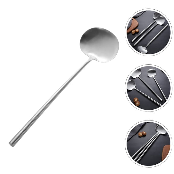 BESTYASH Wok Spatula Stainless Steel Kitchen Utensil with Long Handle for Home Cooking