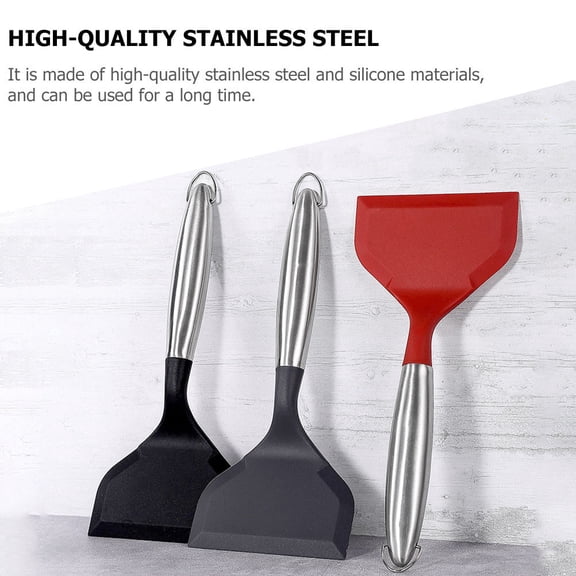 BESTYASH Wok Turner Red Silicone Wok Tools with Wide Blade for Home Kitchen 1Pcs