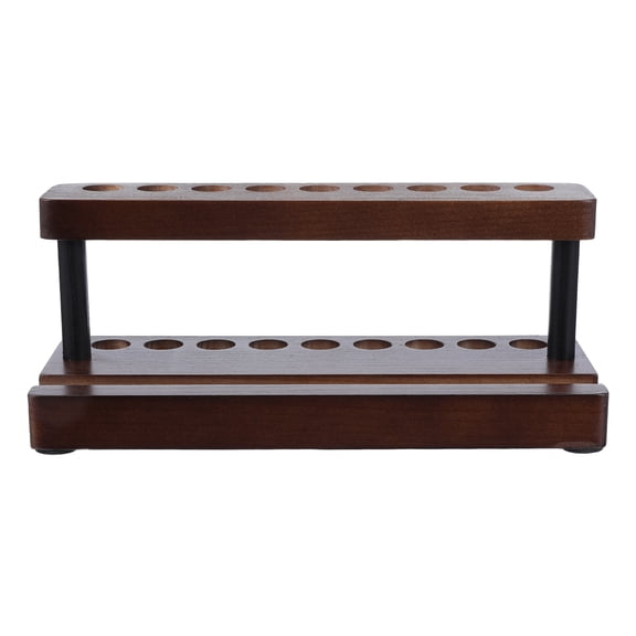 BESTYASH Wood Desk Organizer Desk Phone Holder for Home Office, Light Brown Wood, Dual Slot Storage