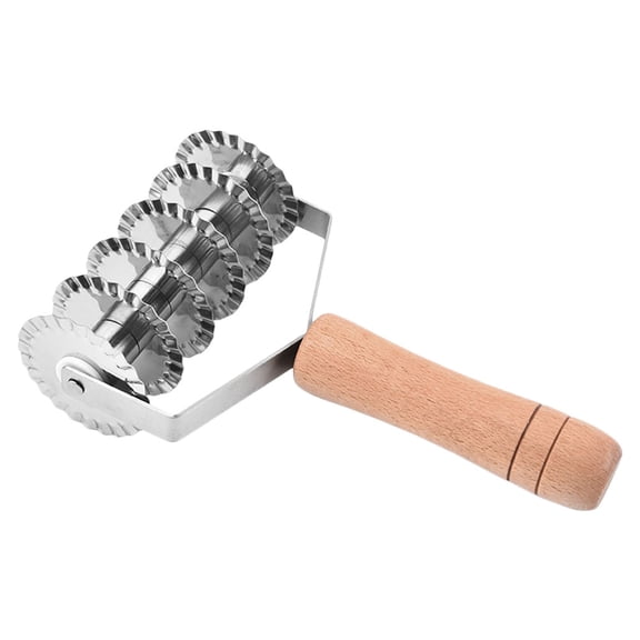 BESTYASH Wood Handle Stainless Steel Lattice Dough Cutter for Kitchen with Ergonomic Grip and Precise Pasta Slices