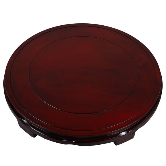 BESTYASH Wooden Teapot Display Stand with Circular Coffee Wood Base, 1 Set for Elegant Home Decor and Kitchen Display