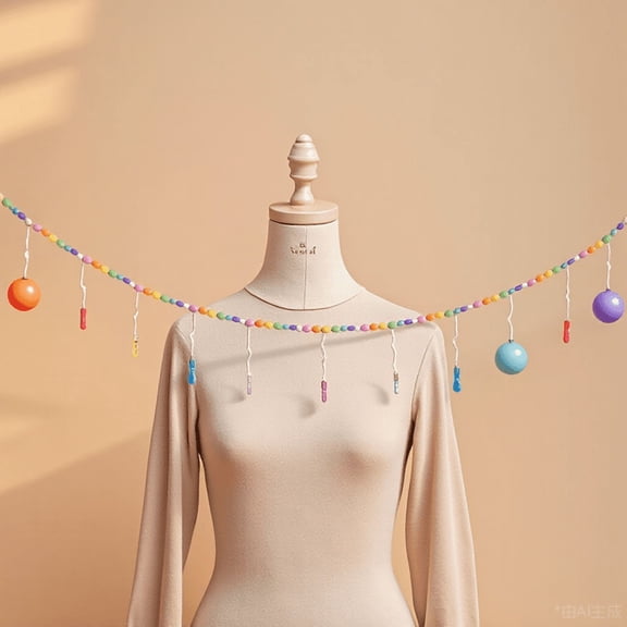 BESTYASH Wooden Bead String Photo Clamps for Hanging Picture Display Rustic Multi Color Decor