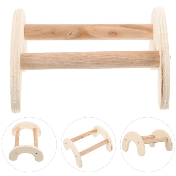 BESTYASH Wooden Chicken Perch Stand Beige Practical Stable Roosting Rack for Pet Birds