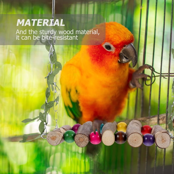 BESTYASH Wooden Parrot Accessory Bird Swing for Cage Use Durable and Bite Resisting