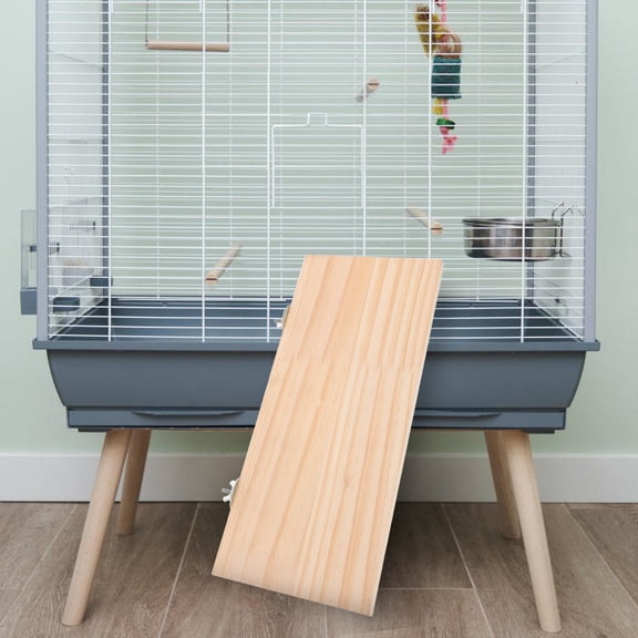 BESTYASH Wooden Bird Platform Stand Light Brown Flat Design for Lovebirds, relief Perch, 1 Piece