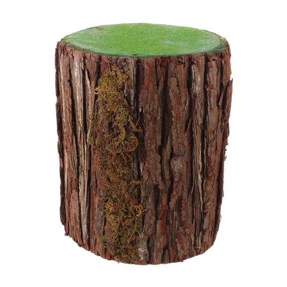 BESTYASH Wooden Tree Stump Decor with Artificial Moss, Hollow Rustic Coffee Table for Wedding, Home Display