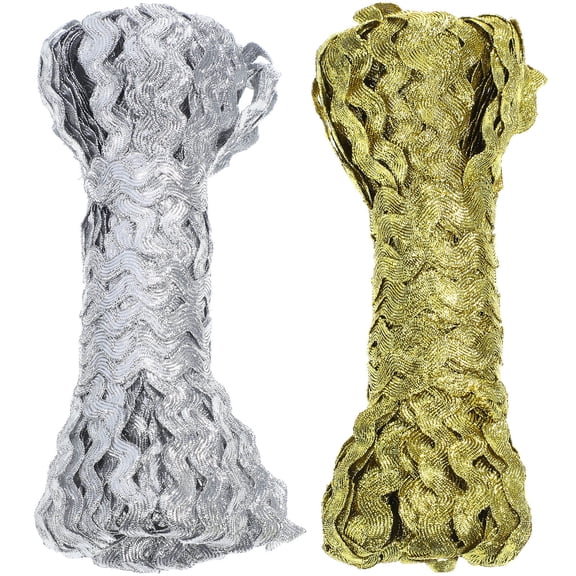 BESTYASH Woven Wave Braid Trim Metallic Finish Assorted Colors for Sewing and Craft Projects