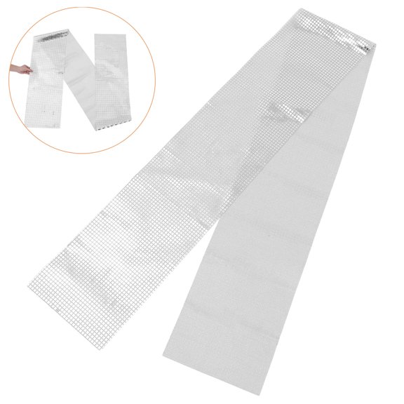 BESTYASH Metallic Plated Silver Table Runner with Glitter Sequins for Elegant Wedding and Party Decor