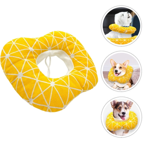 BESTYASH Yellow After Surgery Cat Collar Breathable Pet Anti Bite Collar Recovery Neck Circle