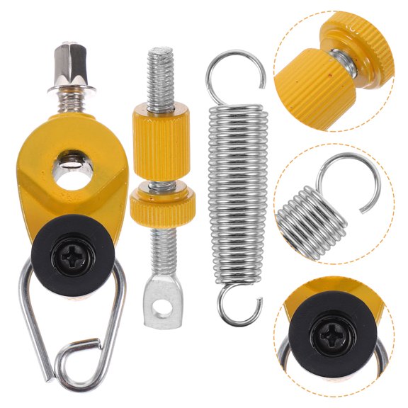 BESTYASH Professional Drum Foot Pedal Spring Cam Metal Tensioner for Percussion Instrument Yellow