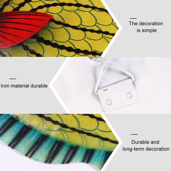 BESTYASH Iron Fish Wall Art Decor Yellow Metal Sculpture for Indoor and Outdoor