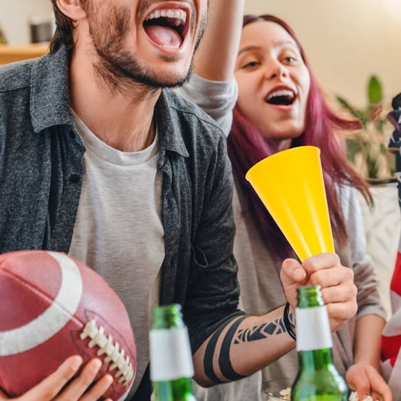 BESTYASH Yellow Plastic Cheer Megaphone for Party Noise Maker and Sporting Event Fun