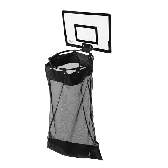 BESTYASH Black Zippered Laundry Hamper Basket with Hanging Mesh Organizer for Clothes Storage, Plastic, 1 Piece