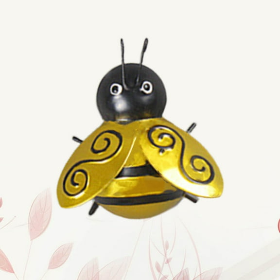 BESTYASH bee themed decor Golden Metal Bee Figurine Wall Decoration for Bedroom 1Pcs