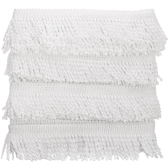 BESTYASH braid trim for sewing Tassel Trim White Polyester Silk 1 Roll for