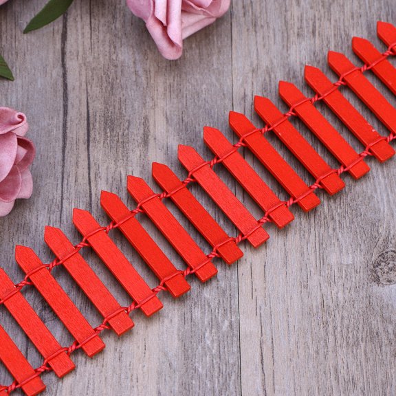 BESTYASH christmas village fence Flexible Border Pieces Red 1Pack for Garden