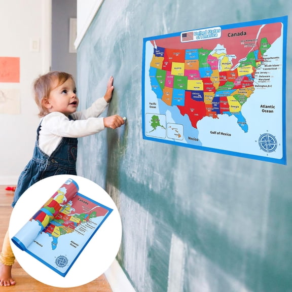 BESTYASH Portable Multi-Colored Map Poster, Educational Wall Chart, 1 Sheet for Learning and Classroom Use