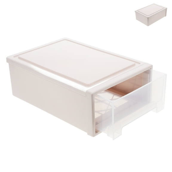 BESTYASH White Plastic Chest of Drawers Storage Bin with Transparent Window Large Capacity Stackable Organizer