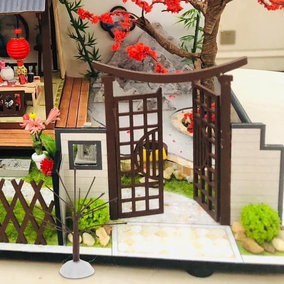 BESTYASH faux bonsai tree realistic 6pcs Artificial Bonsai Tree Coffee Plastic Holiday Village Scene Home Decor Winter