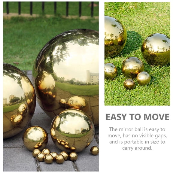 BESTYASH gazing sphere garden spheres Garden Ball Decor Golden 1Pack