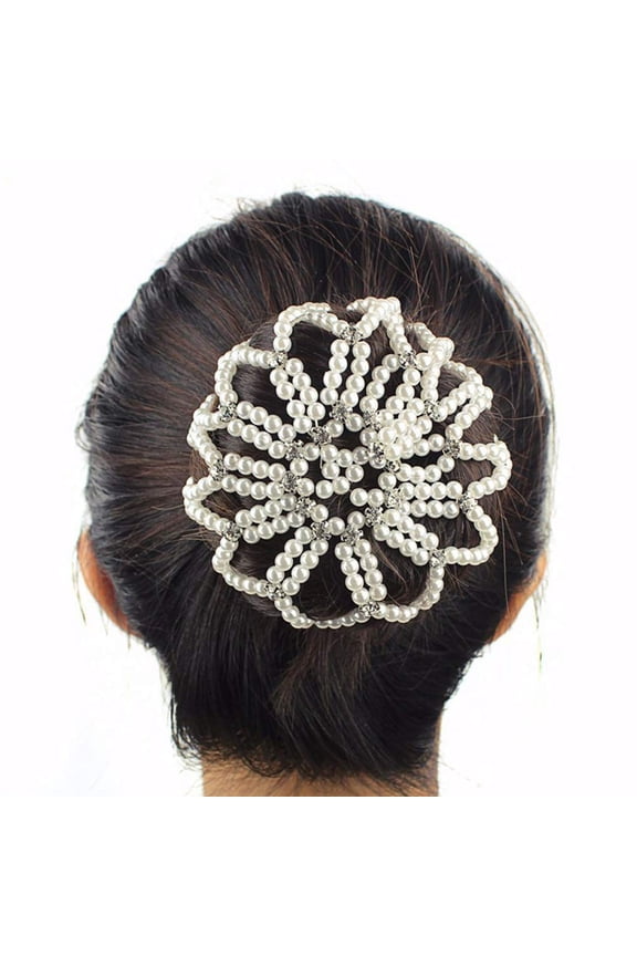Elastic Hair Net Ballet Dancer Bun Accessory for Gymnastics and Dance White 1 Piece
