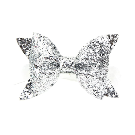 BESTYASH Infant Hair Accessories Bowknot Headband Silver Sequin 1Pack