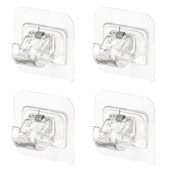 BESTYASH hooks hanging curtains Transparent Curtain Rod Clips Hanging Voile 4Pcs Practical Home Use