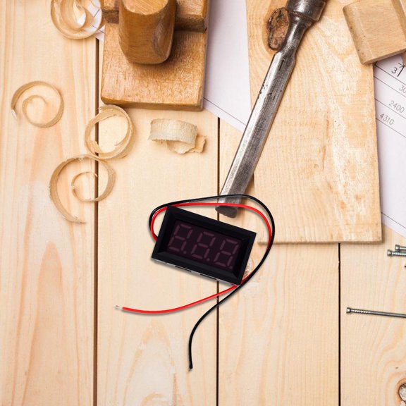 BESTYASH led voltmeter display 2pcs Mini LED Voltmeter Black Plastic for Monitoring Projects