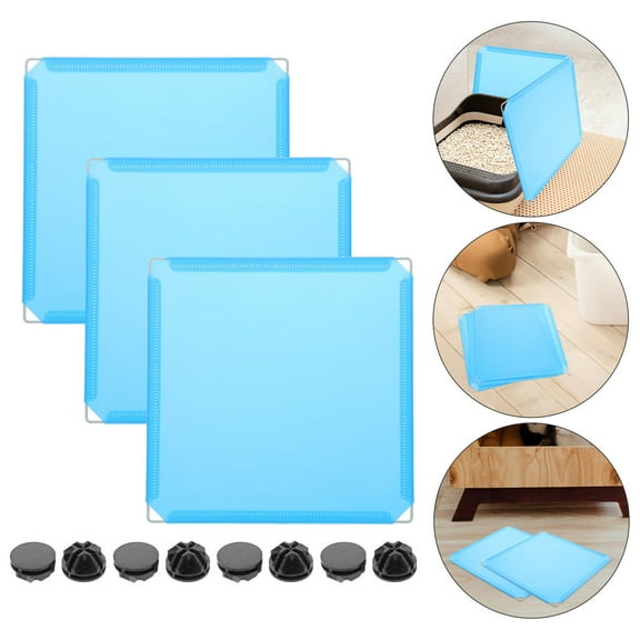 BESTYASH Pet Cat Litter Box Guard Sky PP Material Secure Attachment 3 Pieces for Cat Hygiene
