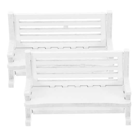 BESTYASH rocking chair toys Miniature Wooden Rocking Chair Tabletop Display White 2pcs