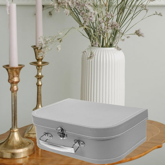 BESTYASH wedding keepsake box Grey paper and stainless steel Storage Container for Families and Bars 1Set